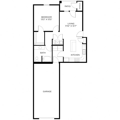 a floor plan of a 1 bedroom floor plan